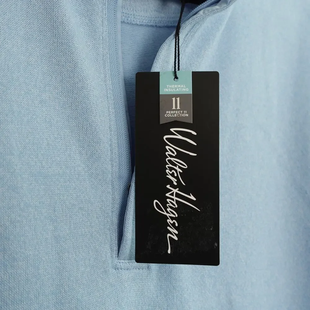 NWT Walter Hagen Mens Sweater 11 Midweight 1/4 Zip Pullover Daybreak Blue Size S - Picture 4 of 5